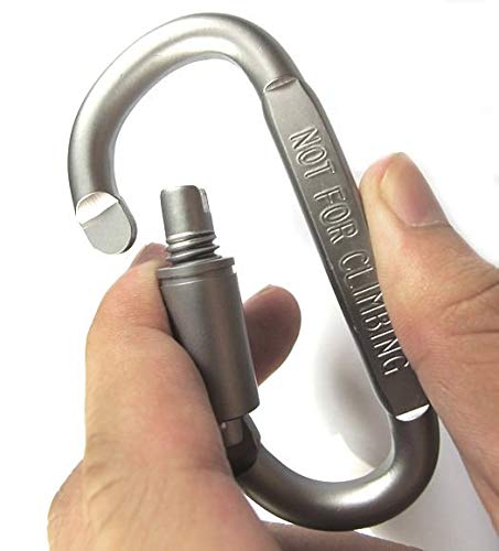 Screw Lock Fall Prevention Carabiner Clip Eggplant Set of 4