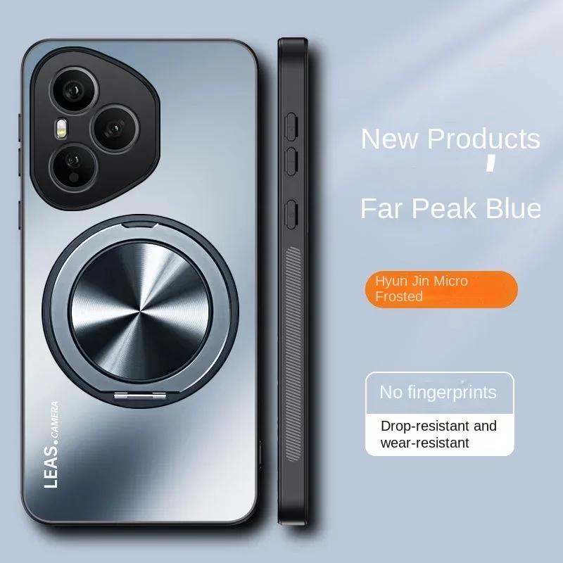AG Matte Magnetic Case for Honor 400 Pro 360° Rotating Ring Holder Wireless Charging Hard Cover for Honor 400 400Pro