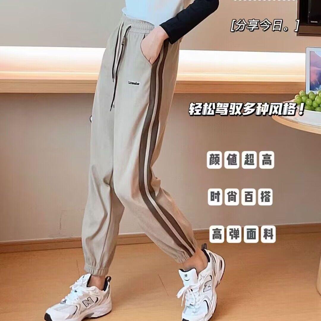 

Бавовняні оксамитові контрастні кольорові подвійні мотузкові повсякденні штани Nine Points Fashion Harlan Corset Pants Спортивні вишиті спортивні штани для жінок 4XL хакі