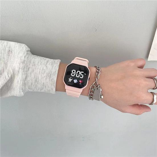 Digital LED Sports Watch Shockproof Square Design Large Screen Adjustable Strap Comfortable To Wear Accurate Time Watch