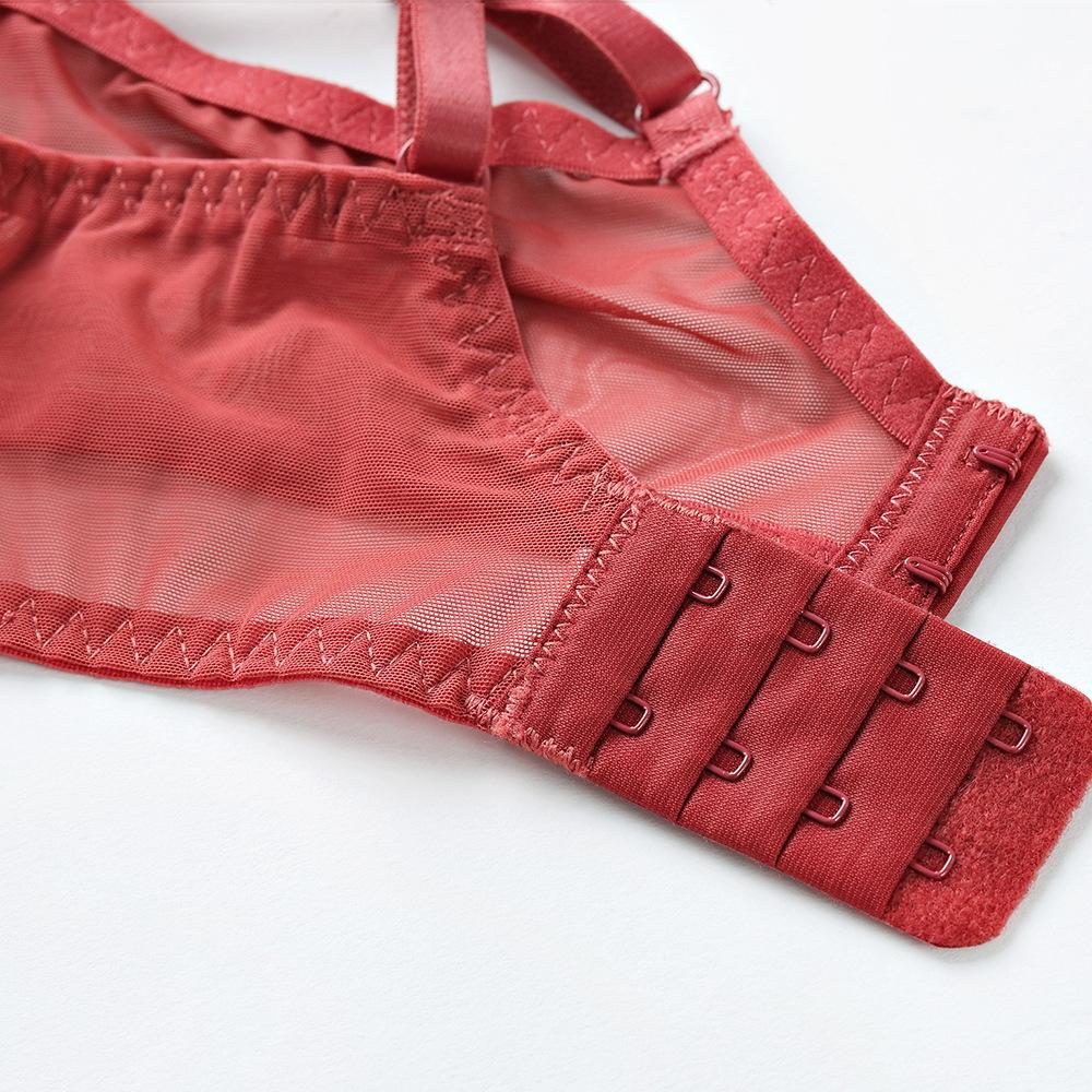 Women's Sexy Lace Cotton Underwear Set for Bigger Busts with Anti-Sag Lift