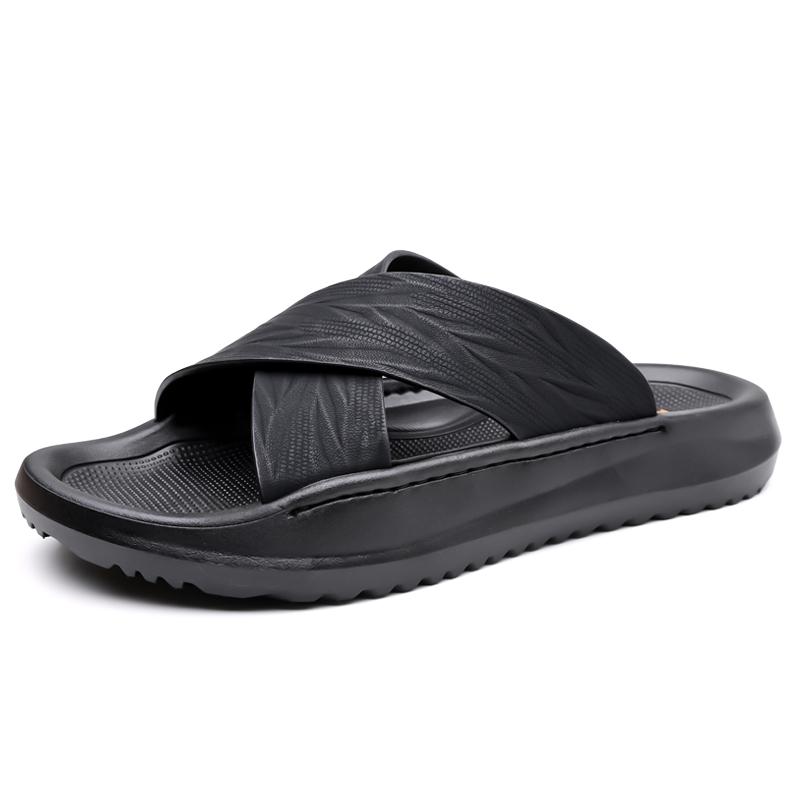 Fashion 2025 Casual Style Sandals Men Retro Hook & Loop Beach Slides Eco-Friendly Chunky Sole Outdoor Shoes with Arch Support & Non-Slip