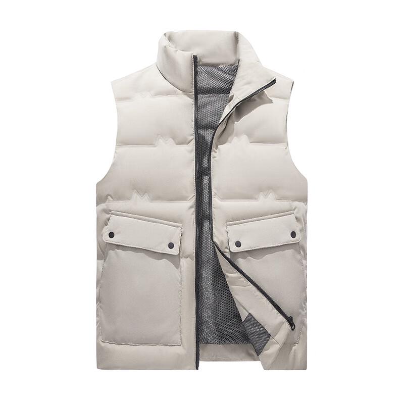 COVER GAL Men's Stand-Collar White Duck Down Vest LH-2458