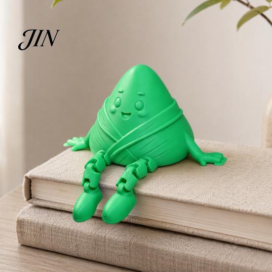Dragon Boat Festival Ornament 3D Printed Zongzi Fidget Toy, Cute Dumpling Figurine, Squeeze Unique Gift Stress Relief Desk Decor for Home Office,