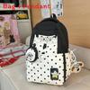 Lightweight Girl Backpack With Nylon And Spotted Pattern For Classroom And Commuting