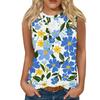 Women's Casual Round Neck Printed Sleeveless Vest Tops Vest