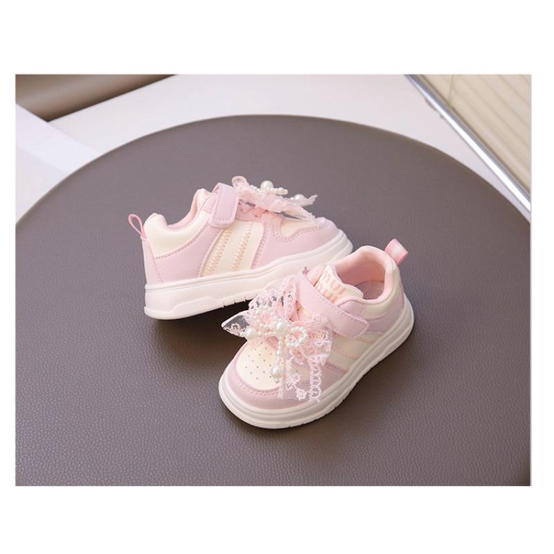 Spring and Autumn New Children's Shoes Non-slip Soft Sole Lightweight Baby Shoes Girls Princess Bow Versatile Sneakers