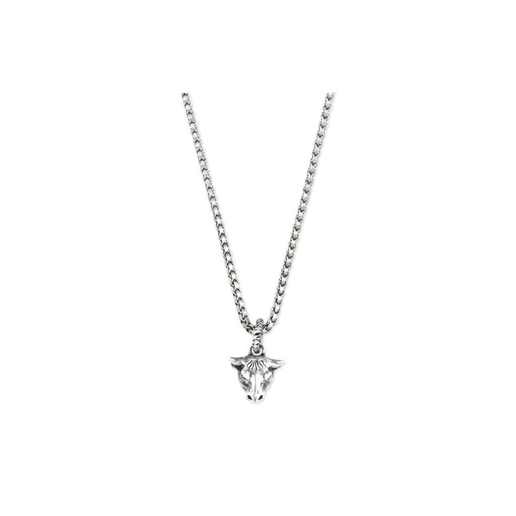 Gucci Bull Head Pendant Shiny 925 Silver Necklace Unisex necklace 524086-J8400-0811