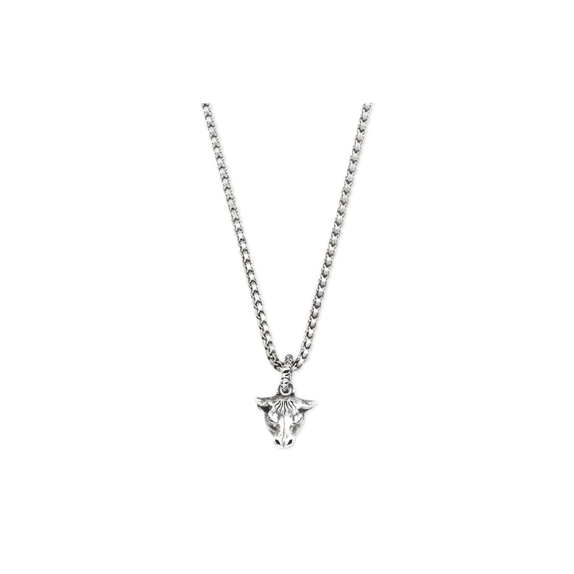 

Gucci Bull Head Pendant Shiny 925 Silver Necklace Unisex necklace 524086-J8400-0811 Dust Bag+Box (Random Color),F,Silver