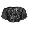 Womens Cropped Lace Bolero Shrug Short Bell Sleeve Open Front Cardigan Crop Top