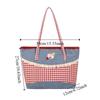 Lattice Lace Bow Shoulder Bag Rural Style Commuting Tote Bag Retro Denim Plaid Handbag  Students
