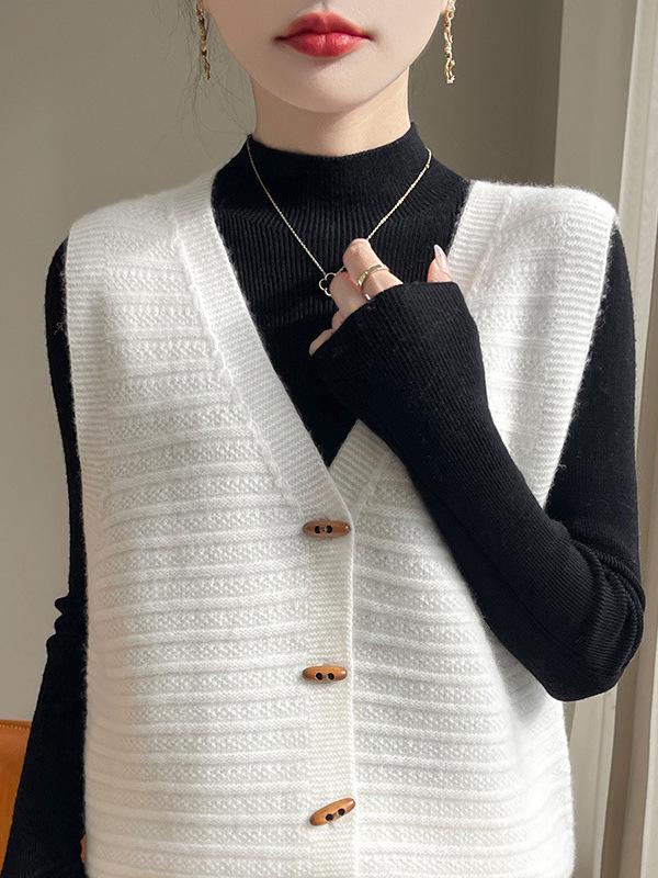 Women's Cable Knit Cardigan Vest - Autumn/Winter Japanese Style Layering Sweater, Sleeveless Shawl Outerwear.