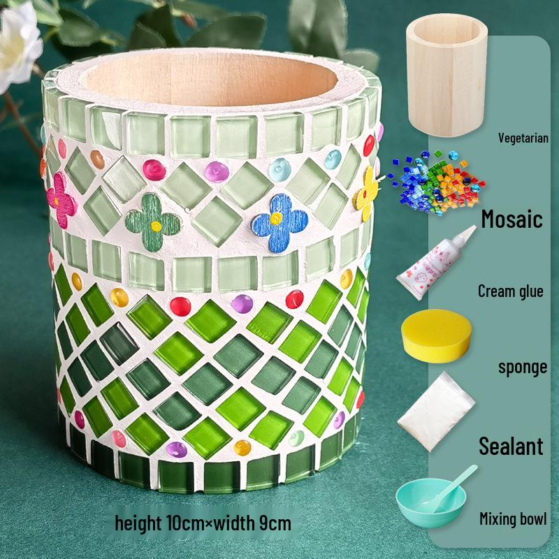 

Мозаичный набор для изготовления подставки для ручек своими руками: Креативная развивающая поделка для детского дня рождения или праздника.