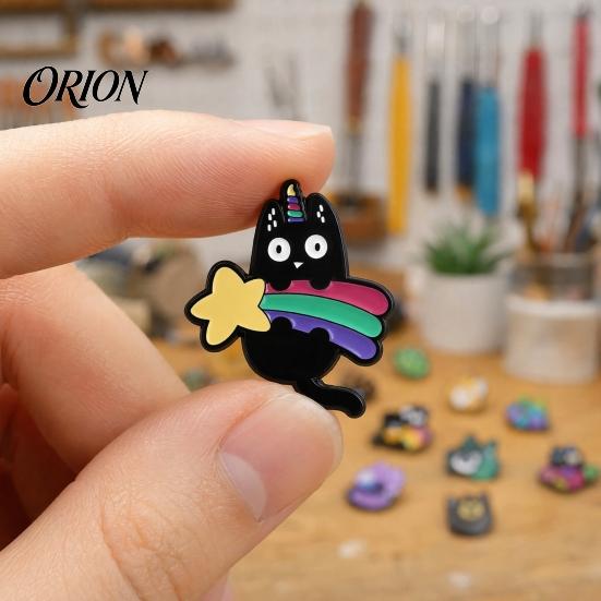 Long-lasting Brooch Black Cat Themed Brooch, Anti-Rust Lightweight Lapel Pin, Cartoon Jewelry Accessories for Clothing Bag Decoration Party