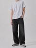 Aele Comfort Black Semi-Wide Denim Pants