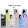 Metal Lens Stand  Magnetic Phone Case For Samsung Galaxy S2 S24 Ultra S23 FE Plus S22 Clear Bling Glitter Cover