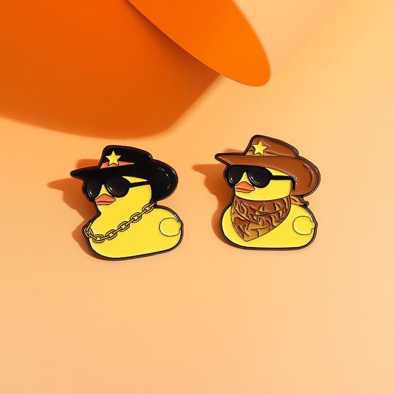Cute Cartoon Yellow Duck Brooch Pin Stylish Denim Hat Character Accessory For Everyone