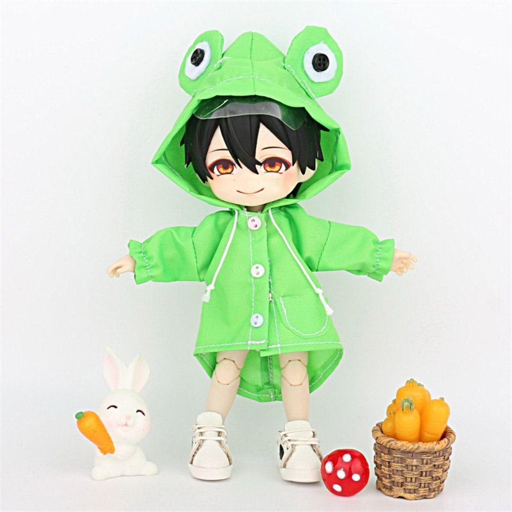 Rabbit Frog Doll Raincoat Windproof Clothing Doll Animal Raincoat Cute OB11 Doll Clothes  Obitsu 11