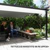 Gazebo Pergola 4x4 M with Retractable Canopy, 8 Screws and 8 Stakes In Aluminum, Polyester and Metal, White