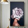 Abstract Rose Flowers Girls Canvas Painting Women Wall Poster Print Modern Wall Art Pictures for Living Room Bedroom Decorativen