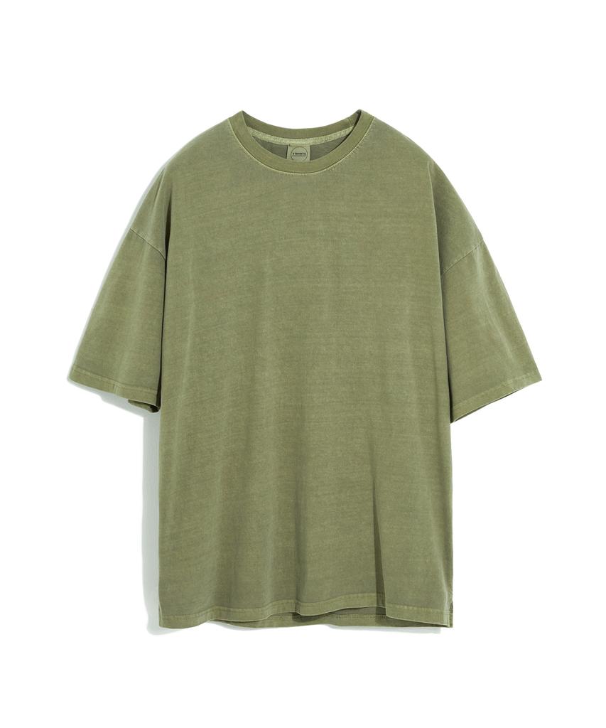 Minimal Project Oversized Pigment Balloon Short Sleeve T-Shirt (Lightkhaki) Mst131