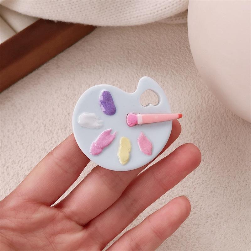 

Children Mini Palette Hairclip Resin Cabochons Hairpin Sweet Cute Hair Clip Craft Accessories for Girls синій