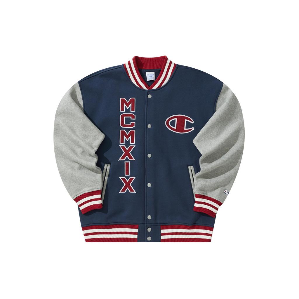 Champion Action Style Collection, Champion Letter Fleece Lined Jacket Sports Baseball Jacket Japan Version Unisex C3-Q010