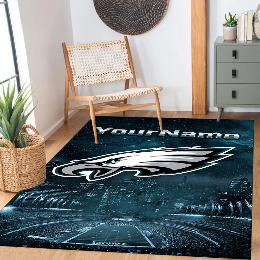 Philadelphia Eagles Customized Name Carpet Design For Game Room Dormitory Dining Room Balcony Antislip Rug Anime Office Decor