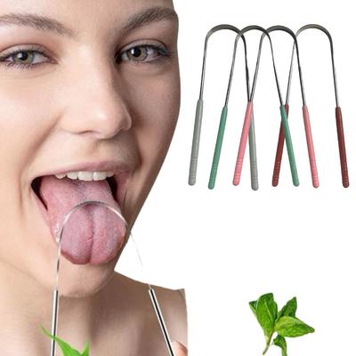 Durable And Safe 1Pcs Tongue Scraper Cleaner For Adult/Child Tongue Coating Scraper Remove Bad Breath Bring Fresh Breath For Oral Cleaning