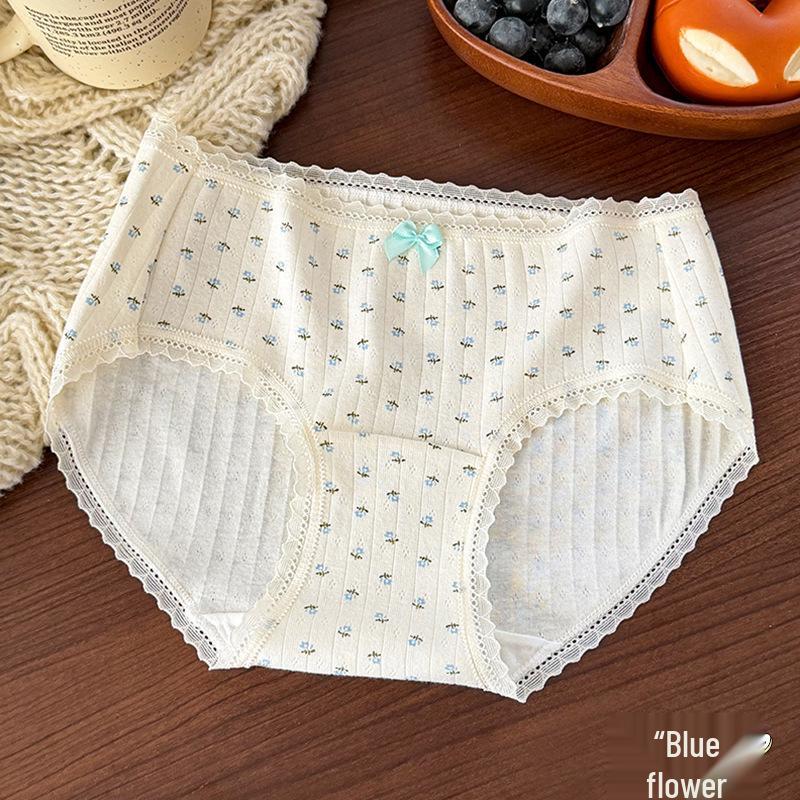 2025 Floral Antibacterial Cotton Women's & Girls' Soft Triangular Panties