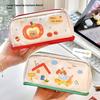 INS Pencil Storage Bag Can Stand Zipper Stationery Case Multi-layer Stationery Bag  Back To School