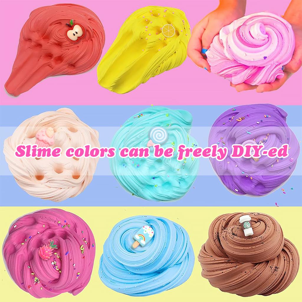 Random Color Slime Kit for Kids, Soft Stretchy Non-Sticky Slime, Stress Relief Sensory Toy, Safe DIY Gift for Boys and Girls