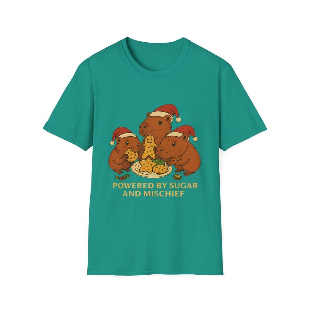 

Unisex Softstyle Funny Capybara Christmas T-Shirt – Sugar Cookie Mischief Tee 4XL