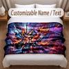 Music Guitar Theme Soft Blanket Personalized Custom Name Text Print Warm Blanket Home Sofa Bedroom Decor