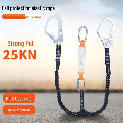 High-Altitude Safety Belt with Single/Double Hook Elastic Rope for Fall Protection