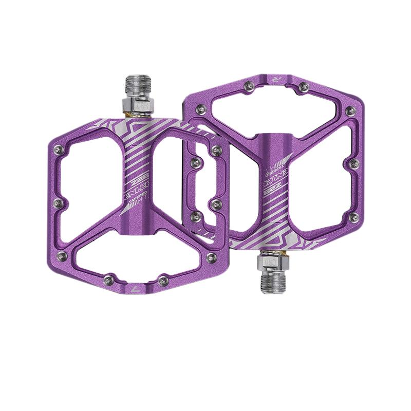 ENLEE MTB Bicycle Pedal Aluminum Alloy Wide Flat XC DH Bicycle Pedal Ultra Light Bicycle Pedal BMX Parts K203 Purple