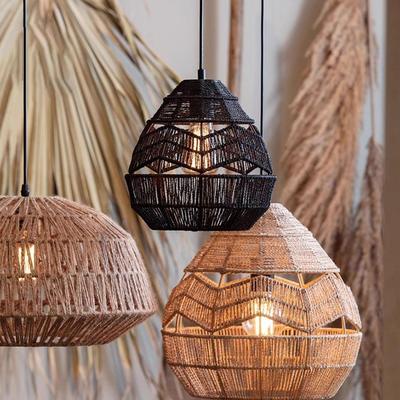 Wabi-Sabi Retro Woven Pendant Lamp: Rattan & Bamboo Art for Dining, Bedroom, Hotel, Bar, or Private Room - Minimalist Luxury Lighting.