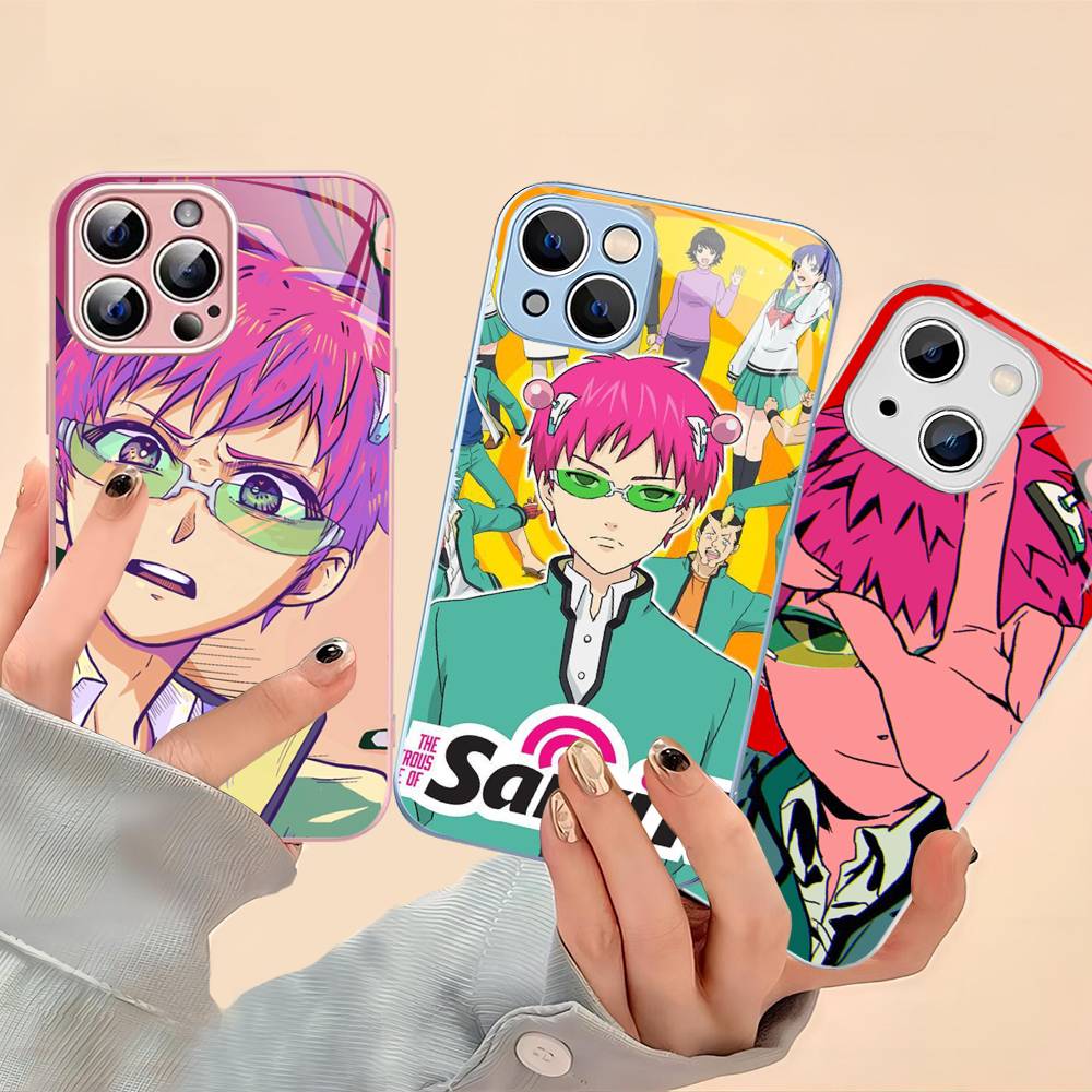 Anime Saiki Kusuo Tempered Glass For Iphone 14 13 12 11 Pro Mini XS MAX 14Plus X XS XR Cover