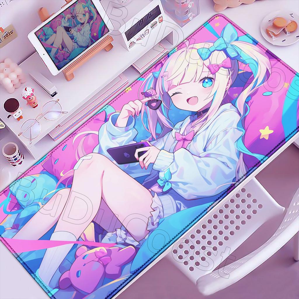 NEEDY GIRL OVERDOSE Mouse Pad Kawaii Anime Girl Large Non-slip Rubber Mousepad XXL Computer Gaming Accessories Keyboard Desk Mat