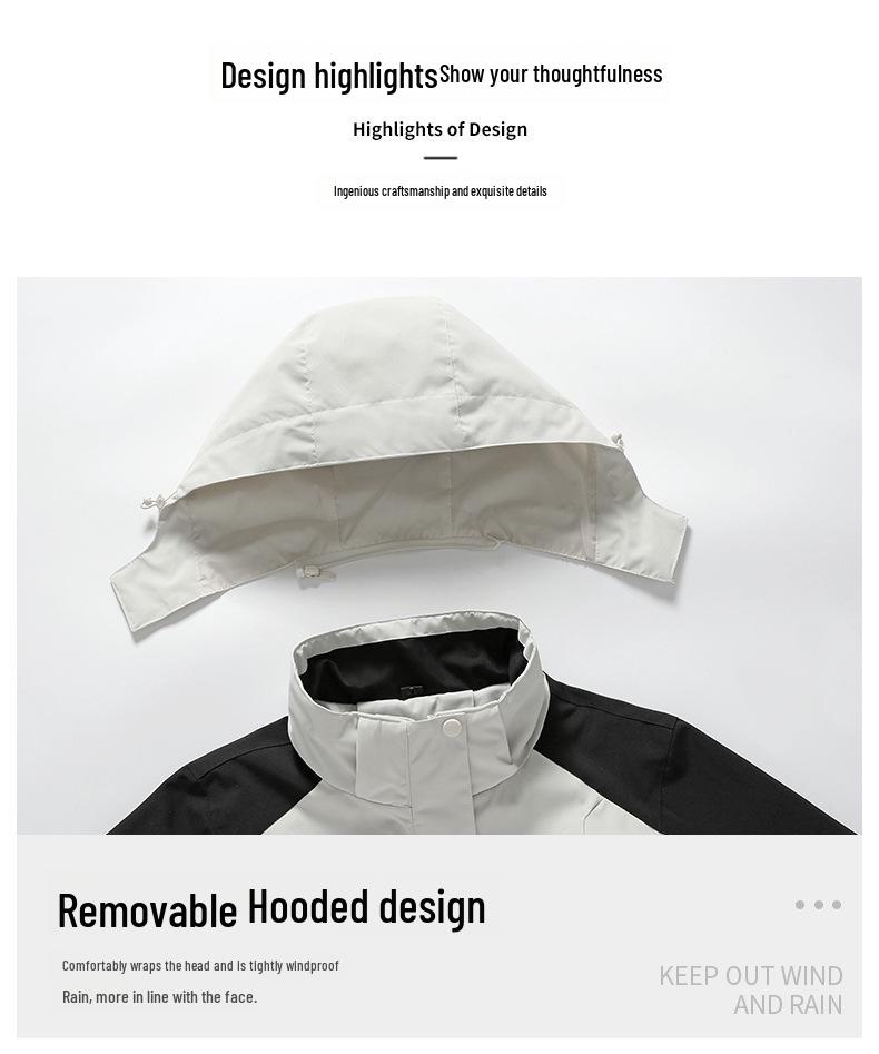 Women's 3-in-1 Detachable Jacket: 2024 Windproof Velvet Lined for Autumn/Winter