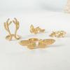 Spersonalizowany Design Złoty Pierścionek z Rogami Motyla Modny Wszechstronny Otwarty Pierścionek ze Skrzydłami Ptaka Czteroczęściowy Zestaw Biżuteria Damska
