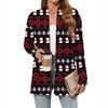 Women's Christmas Printed Lightweight Cardigan Long Sleeved Casual Loose Thin Fit With Pockets Cardigan Jacket