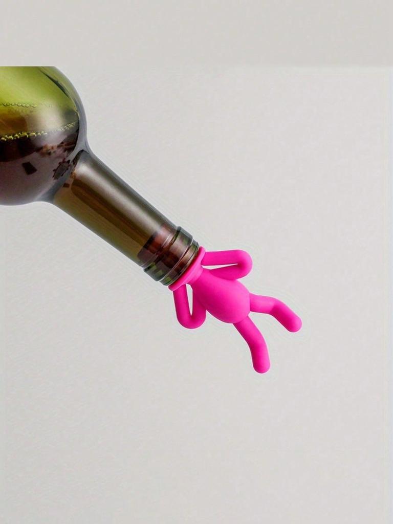 1/2 Creative inverted silicone figurine shaped wine/champagne bottle stopper | Airtight fresh-keeping device can be inverted.