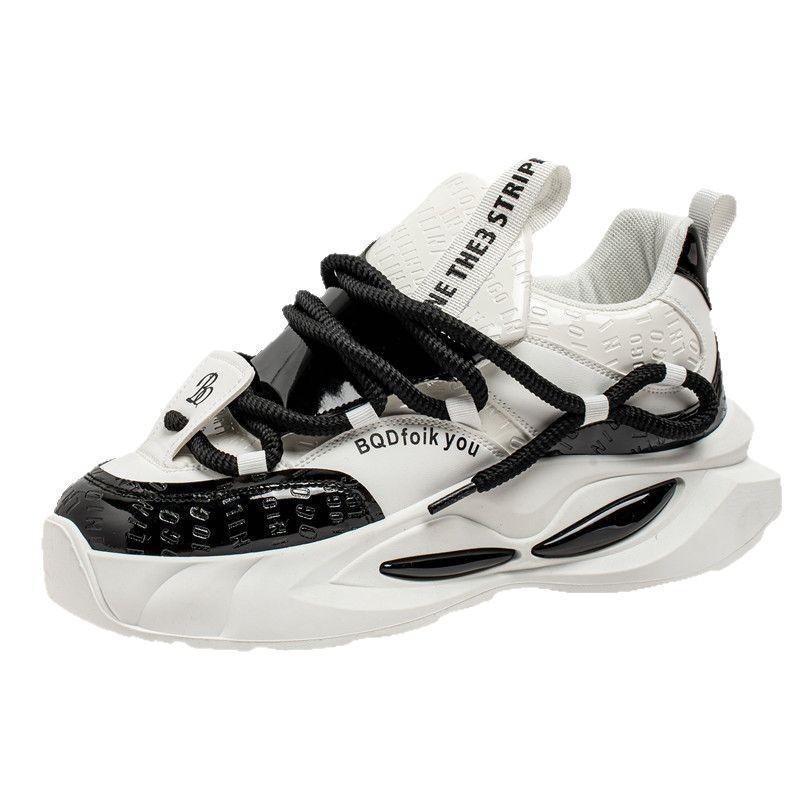 Four Seasons Leather Thick-soled Dad Shoes Low-top Outdoor Sports Tooling Shoes Niche Models