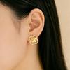 Women Fashion Hollow Four Leaf Clover Zircon Inlaid Copper Stud Earrings