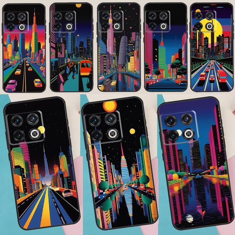 City Pop Art At Night Cover For OnePlus 13 13R 12 12R 11 10 Pro 8T 10T OnePlus Nord 4 CE 3 2 Lite N30 N20 N10 Case