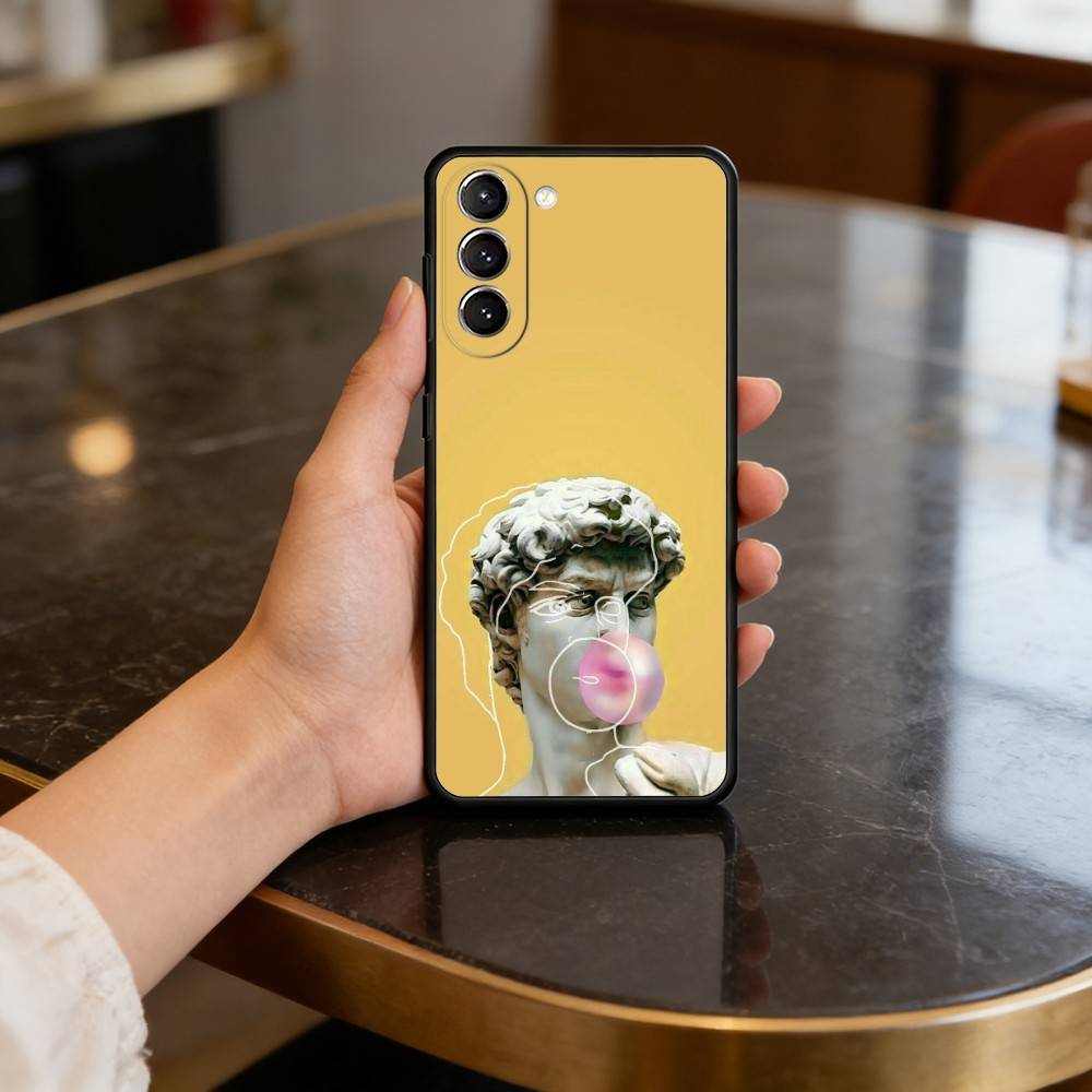 D-David-ID A-Art-RT Phone Case For Samsung S25,24,23,22,30,21,10,9,Ultra,Plus,Lite,FE,4,5 G Soft Black Case