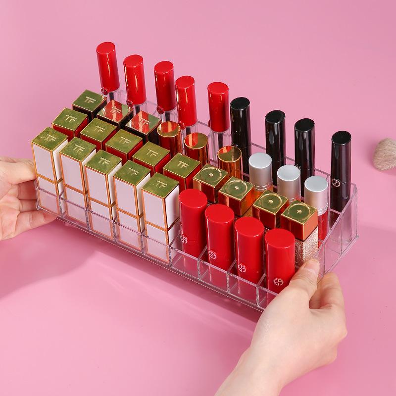 36 Clear Lipstick Organizer Nail Polish Eyebrow Pencil Display Stand Desktop Makeup Organizer Lipstick Organizer