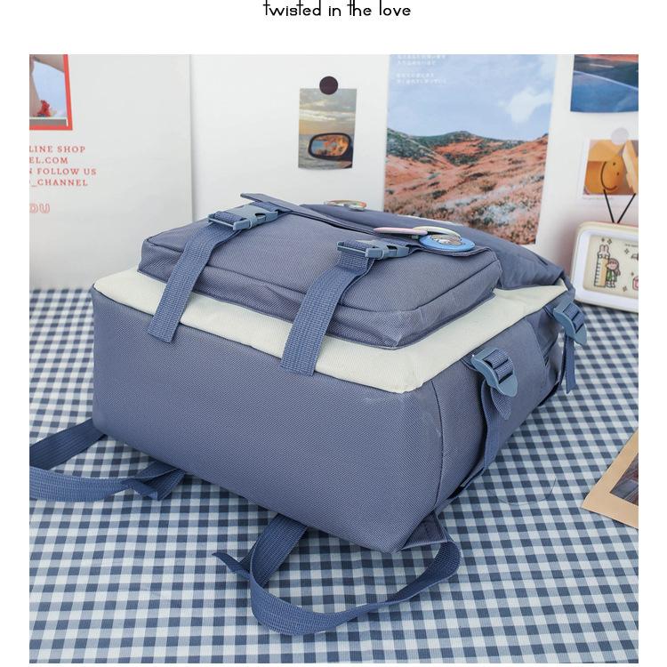 Rucsac pentru studenți, rucsac din pânză, capacitate mare, set de 4 piese, rucsac