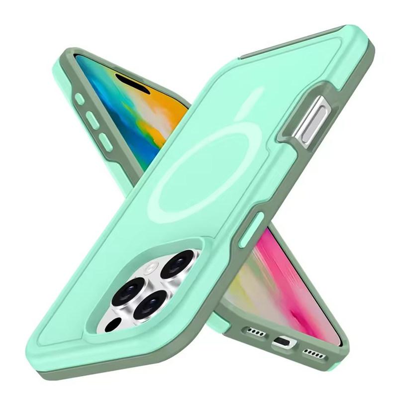 Dual Layer Protect Armour Phone Case for IPhone 16 15 14 13 12 11 Pro Max Plus Samsung S24 Ultra for Magsafe Magnetic Wireless Charge Shockproof Cover